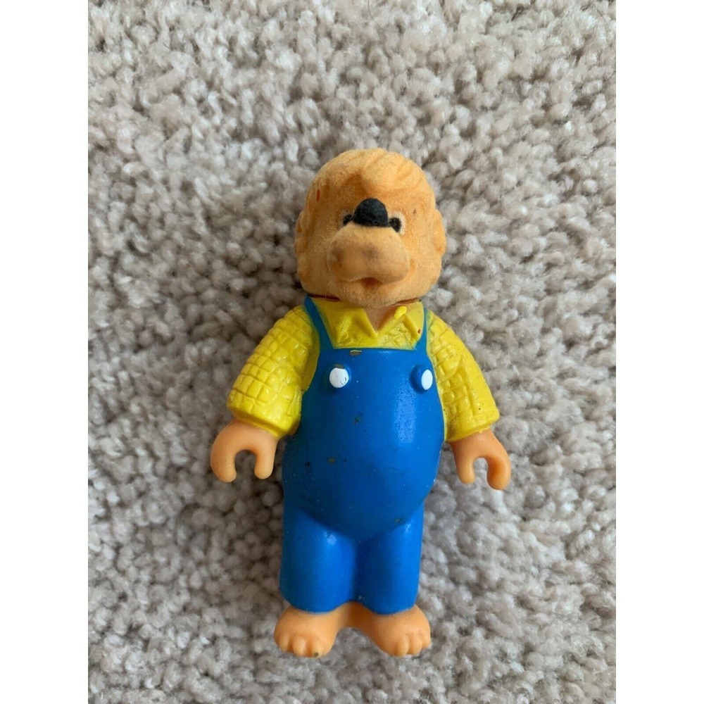 Vintage Berenstain Bears 3" Papa Bear Figure Toy Blue Overalls Cake Topper‎